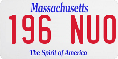 MA license plate 196NU0