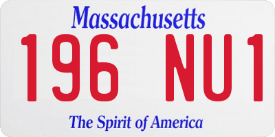 MA license plate 196NU1