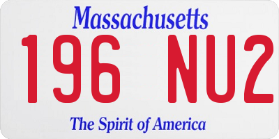 MA license plate 196NU2