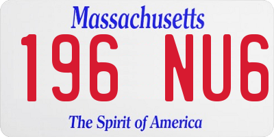 MA license plate 196NU6