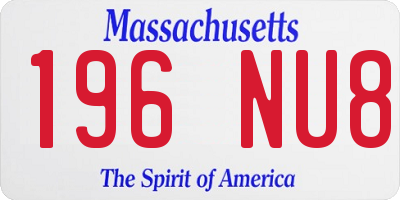 MA license plate 196NU8