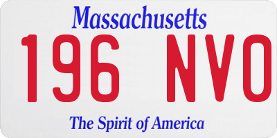 MA license plate 196NV0