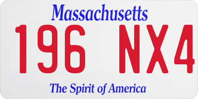 MA license plate 196NX4