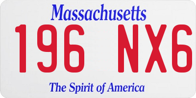 MA license plate 196NX6