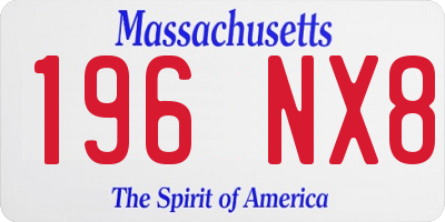 MA license plate 196NX8
