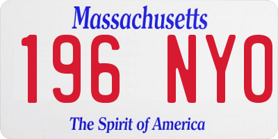MA license plate 196NY0