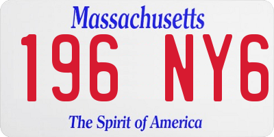 MA license plate 196NY6