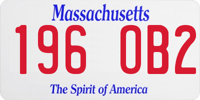 MA license plate 196OB2