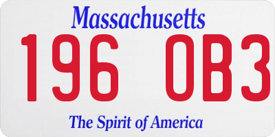 MA license plate 196OB3