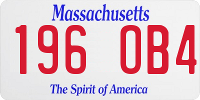 MA license plate 196OB4