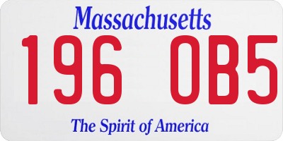 MA license plate 196OB5