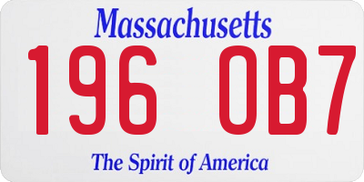 MA license plate 196OB7