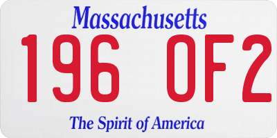 MA license plate 196OF2