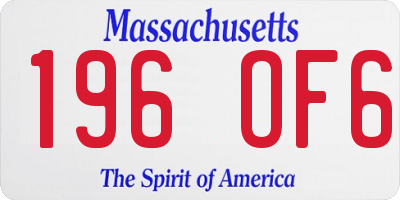 MA license plate 196OF6
