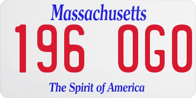 MA license plate 196OG0