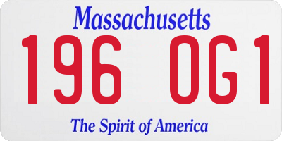 MA license plate 196OG1