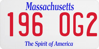 MA license plate 196OG2