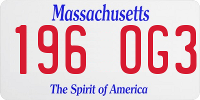 MA license plate 196OG3