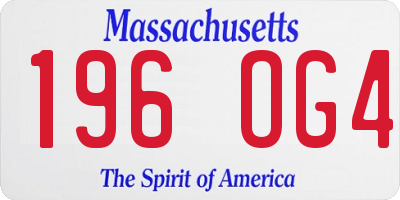 MA license plate 196OG4