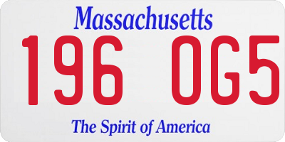 MA license plate 196OG5