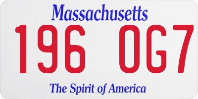 MA license plate 196OG7