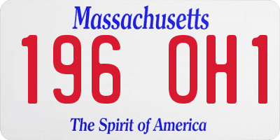 MA license plate 196OH1