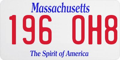 MA license plate 196OH8