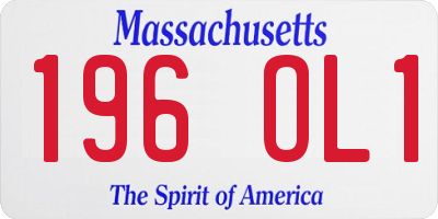 MA license plate 196OL1