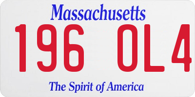MA license plate 196OL4