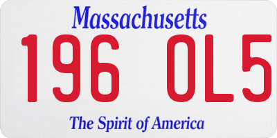 MA license plate 196OL5