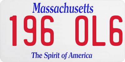 MA license plate 196OL6