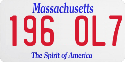 MA license plate 196OL7