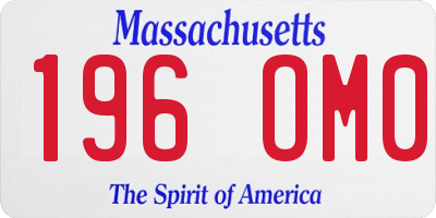 MA license plate 196OM0