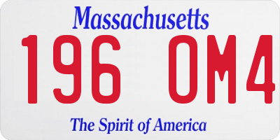 MA license plate 196OM4