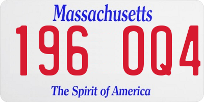 MA license plate 196OQ4