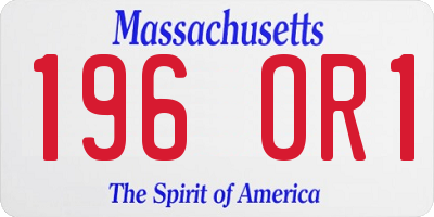 MA license plate 196OR1