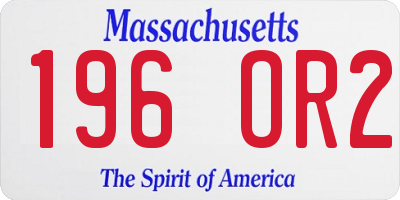 MA license plate 196OR2