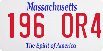 MA license plate 196OR4