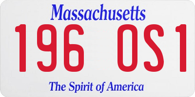 MA license plate 196OS1