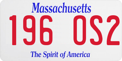 MA license plate 196OS2