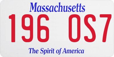 MA license plate 196OS7