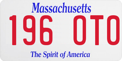 MA license plate 196OT0