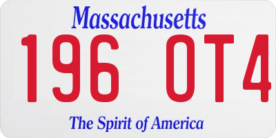 MA license plate 196OT4