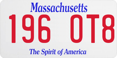 MA license plate 196OT8