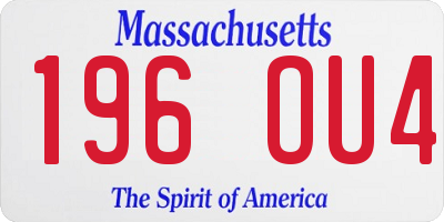 MA license plate 196OU4