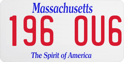 MA license plate 196OU6