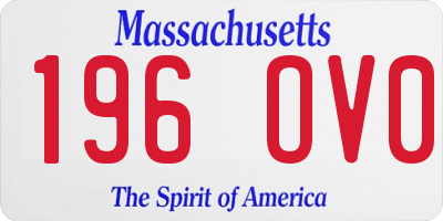 MA license plate 196OV0