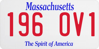 MA license plate 196OV1