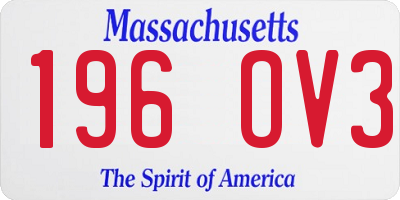MA license plate 196OV3