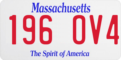 MA license plate 196OV4